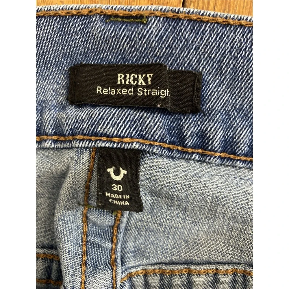 True Religion Ricky Relaxed Straight Denim Jeans Men's Tag 30 Actual 31 X 28